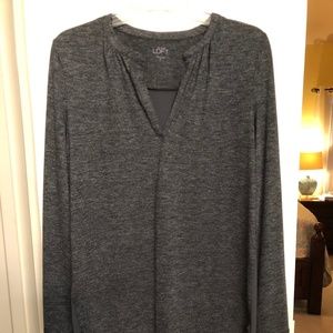 Ann Taylor Loft Sheer Back High-Low Shirt